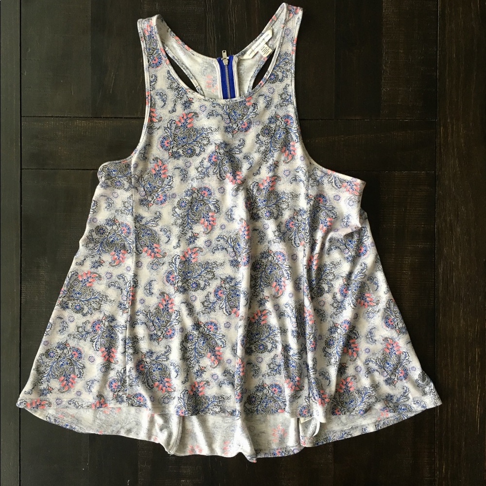 American Eagle Paisley Tank with Zipper